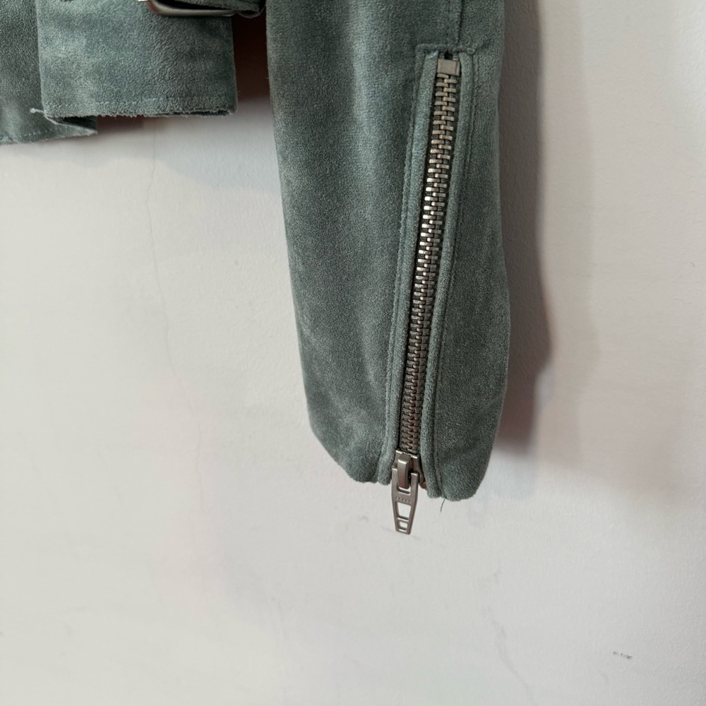 Blank NYC Suede Moto Jacket - Sage Green - Picture 4 of 10